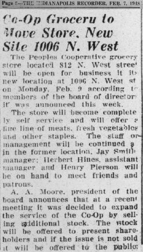 February 7, 1948 newspaper article about food cooperative — published three days after our co-founder was born